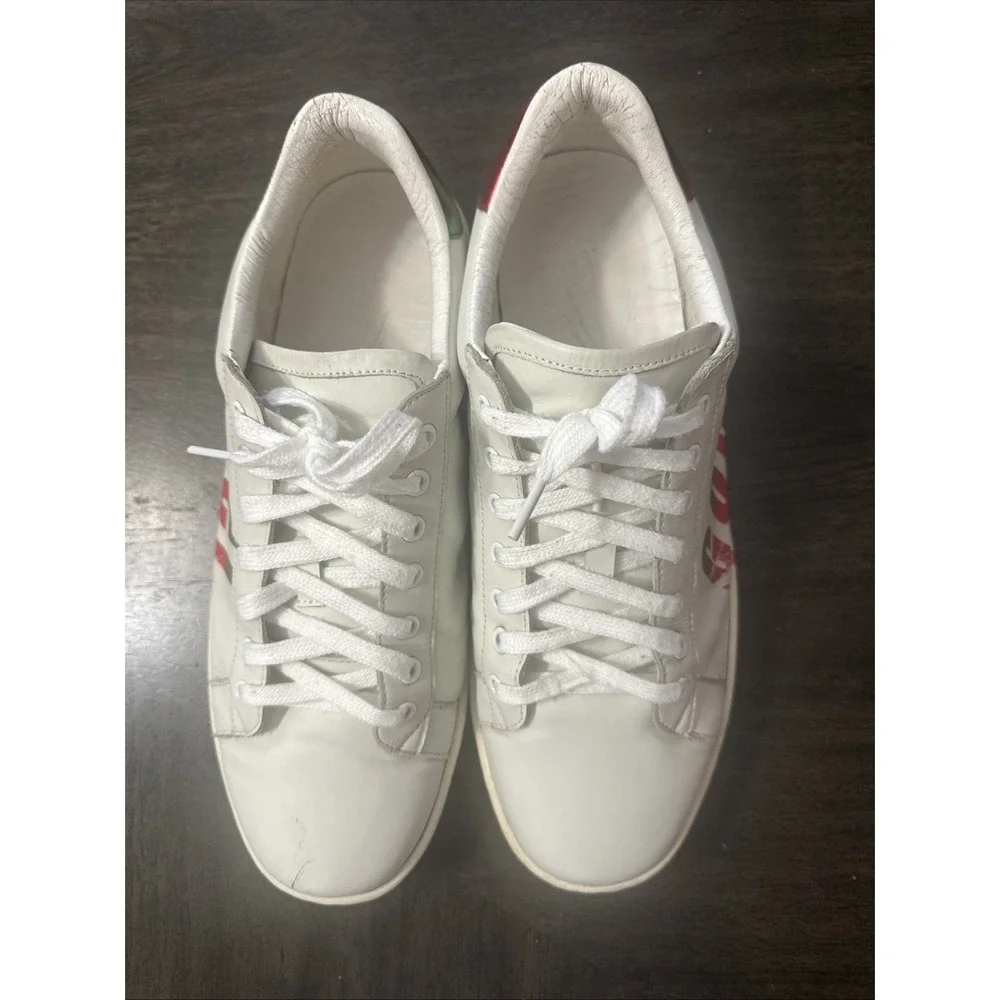 Gucci Ace Sneakers Men US 10 White Leather Shoes